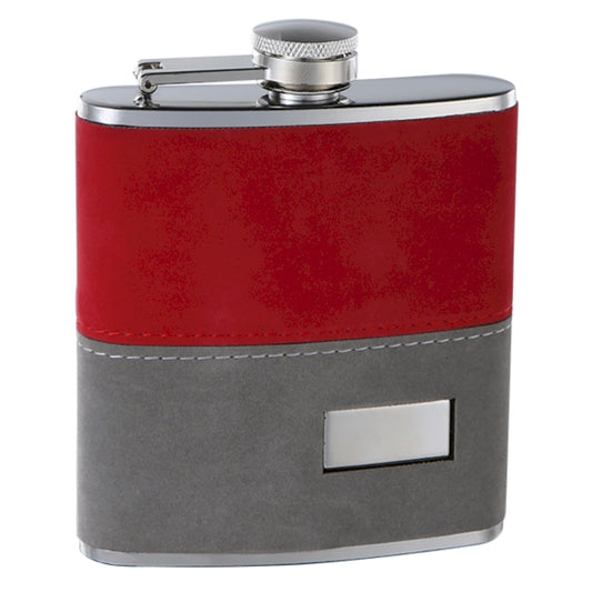 6oz 2-tone Felt Wrapped Hip Flask with Personalization