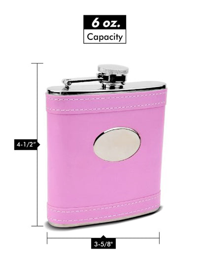 Personalized "Pretty in Pink" 6oz Hip Flask