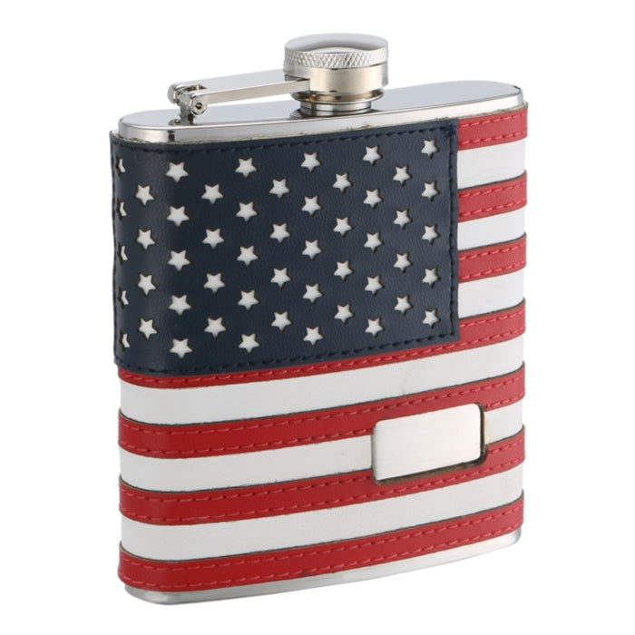 6oz Monogrammed American Flag Flask – Flasks.com