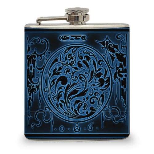 6oz Vintage Blue Design Flask