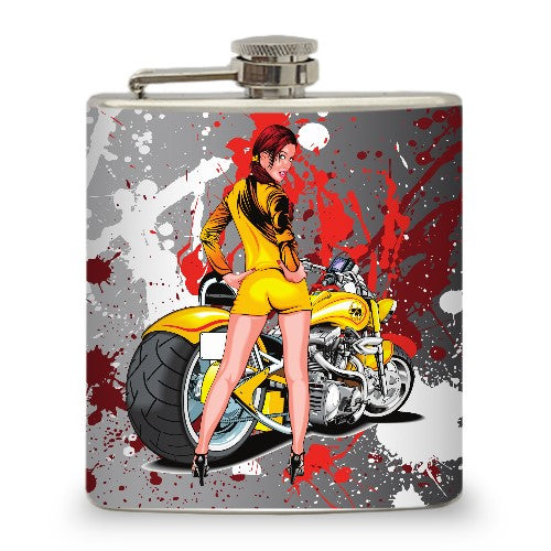 6oz "Hot Chic with Motorcycle"