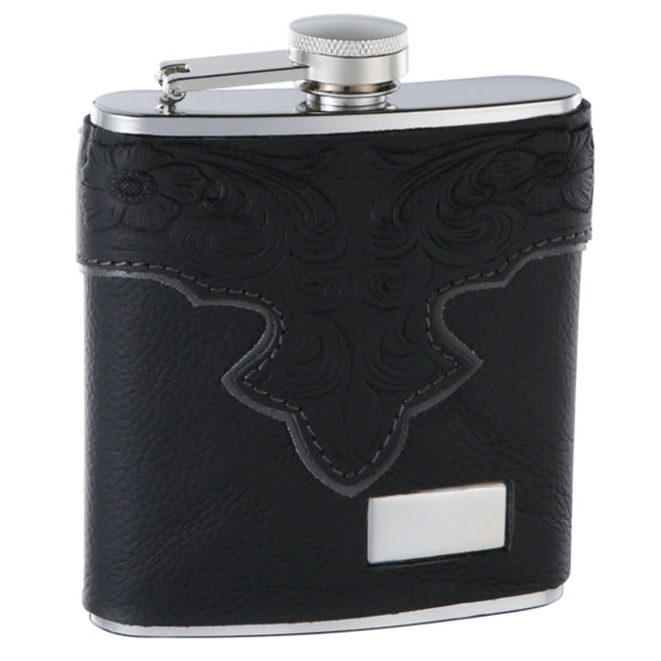 Patterned Flasks 6oz Genuine Leather Hip Flask with Classy Embossed Pattern – Flasks.com
