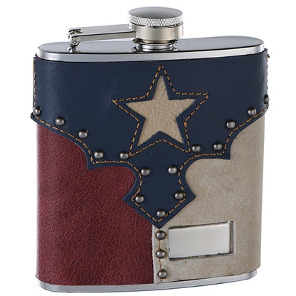 6oz Genuine Leather "Texas Pride" Hip Flask