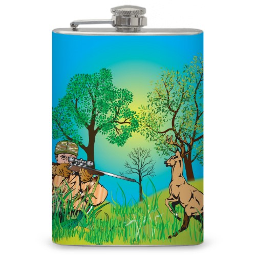 8oz "Deer Hunting" Flask