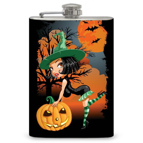 8oz Halloween "Sexy Witch" Flask