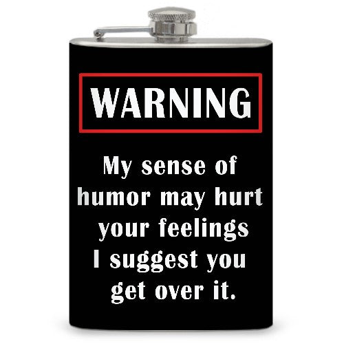 8oz "Humor Warning" Flask