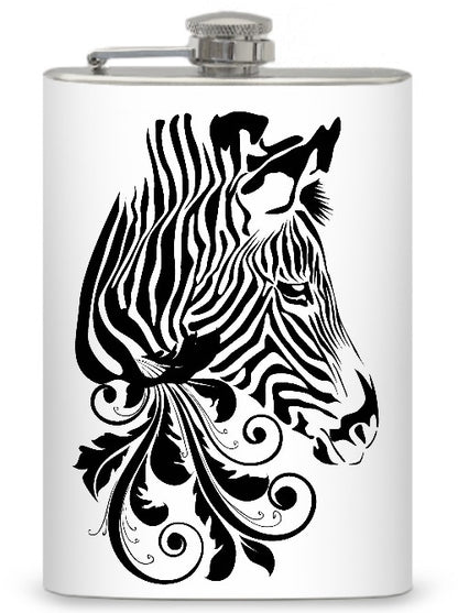 8oz "Zebra Head" Flask