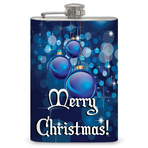 8oz Christmas "Blue Balls" Flask