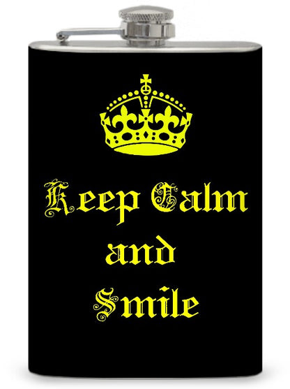8oz "Keep Calm and Smile" Flask