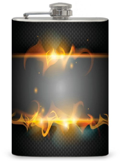 8oz "Metal Flames" Personalized Flask