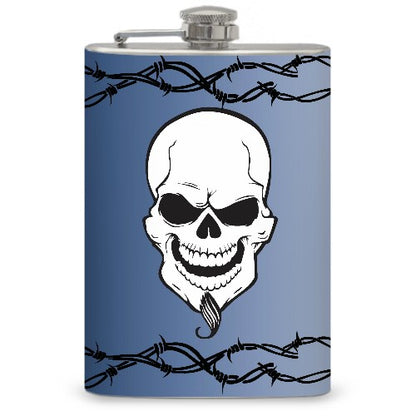 8oz Skull and Barbed Wire