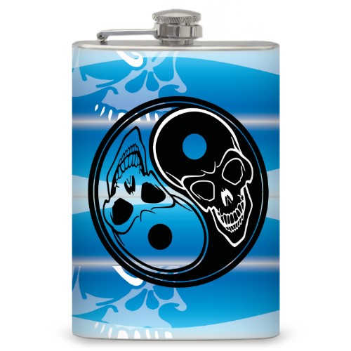 8oz “Yin-Yang Skulls”   Flask