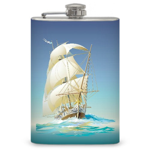 8oz "Sailboat" Flask