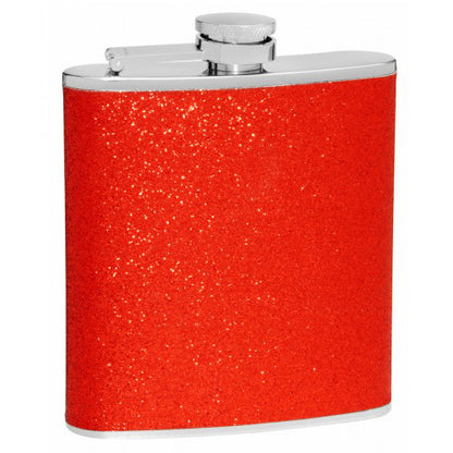 6oz Red Glitter Flask; Shimmers in the Light!