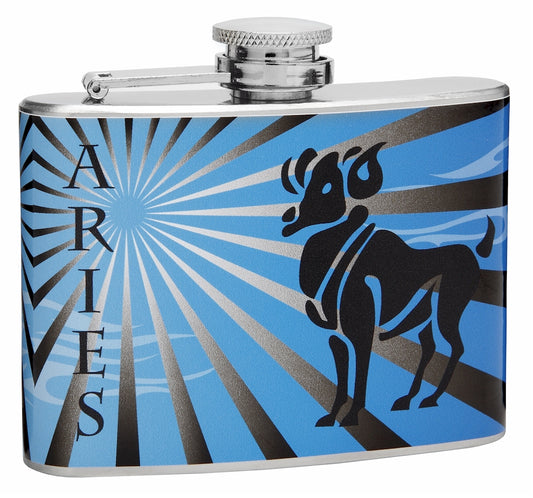Aries "Sign of the Zodiac" 4oz Hip Flask