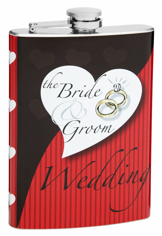 8oz Wedding Flask for Bride and Groom