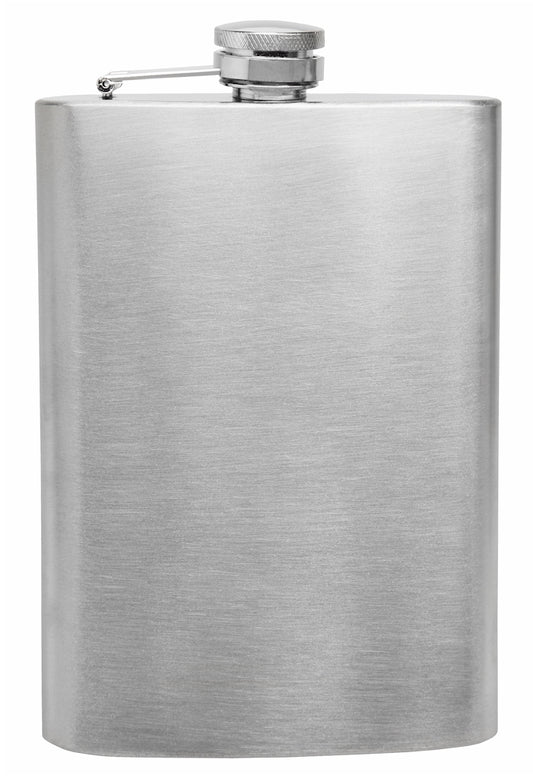 8oz Stainless Steel Hip Flask, Plain - No Personalization