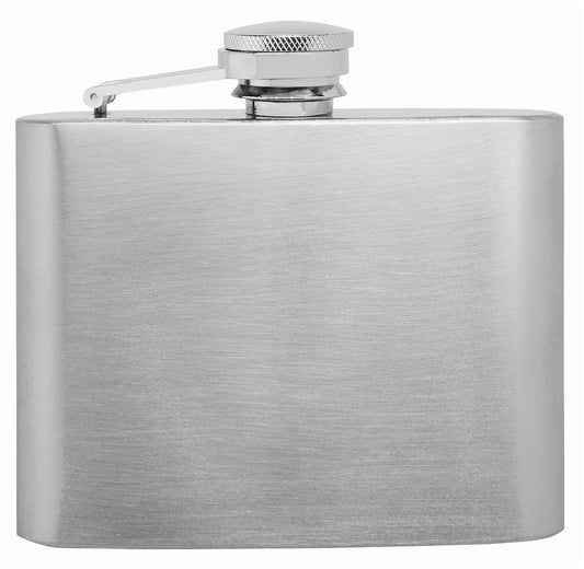 4oz Stainless Steel Hip Flask, Plain  - No Personalization