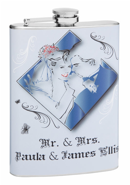 8oz Personalized Hip Flask for Weddings