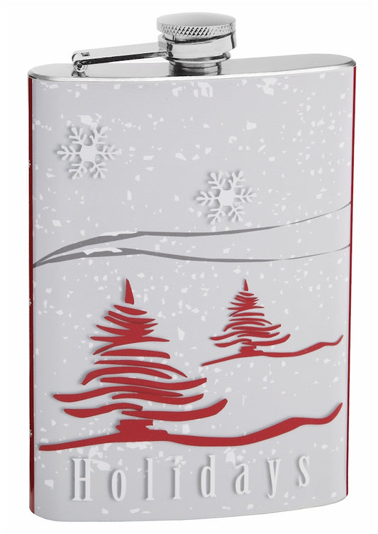 "Happy Holidays" Custom 8oz Christmas Flask