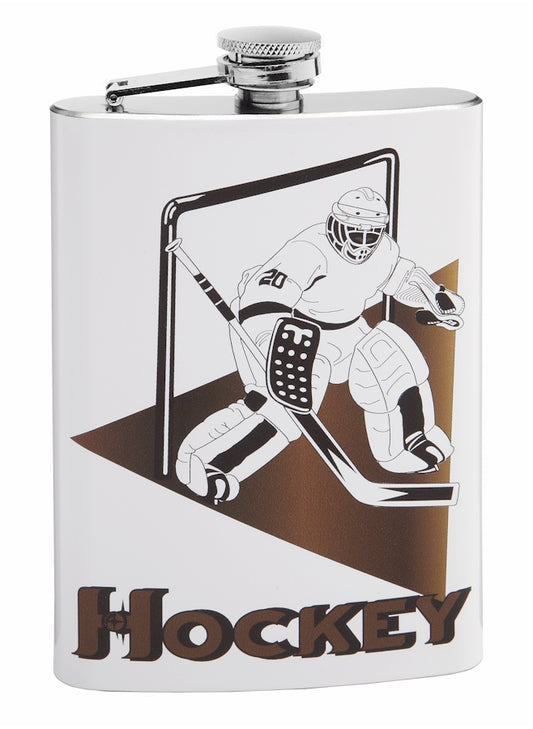 Hockey Theme 8oz Hip Flask