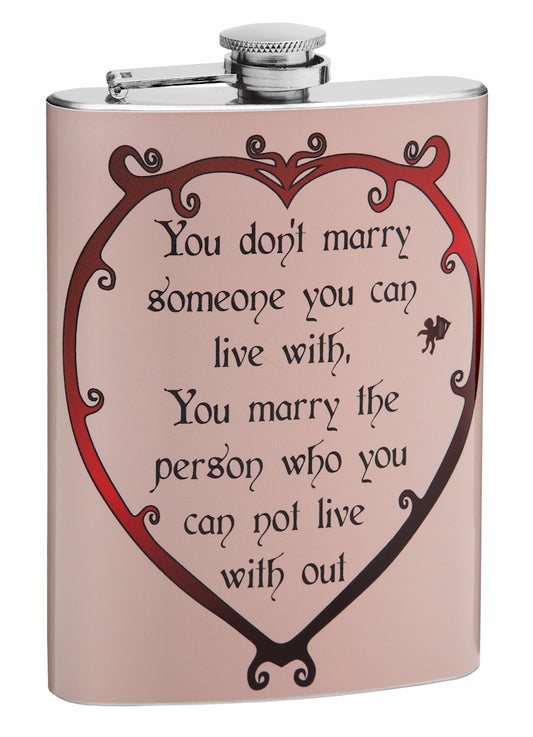 8oz "Can't Live Without You" Wedding Flask