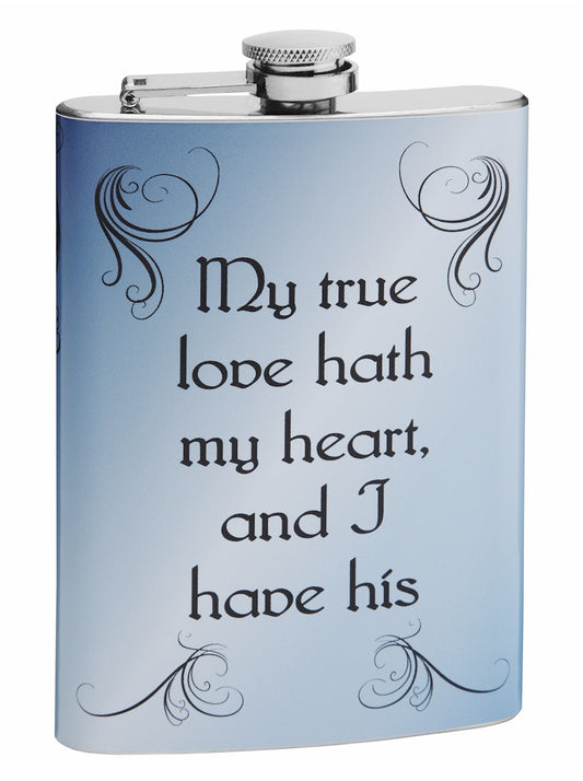 8oz "My True Love" Hip Flask for Lovers