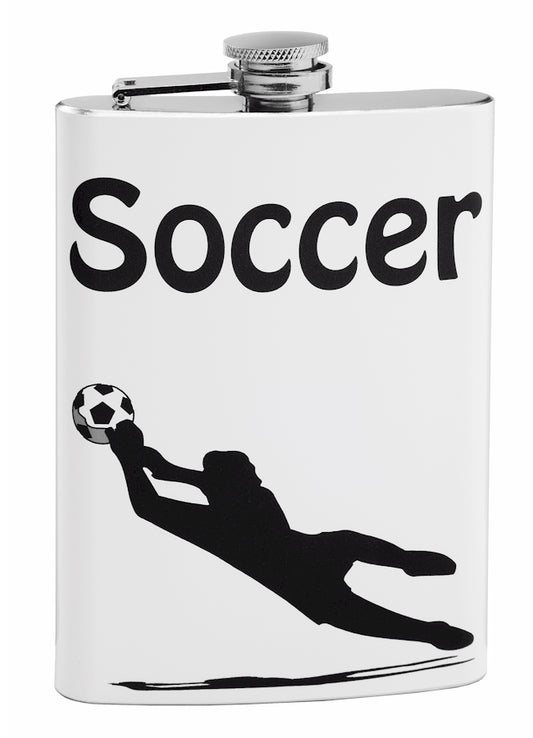 8oz Soccer Theme Hip Flask