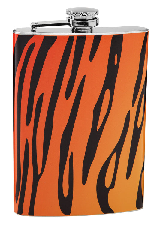 8oz Tiger Pattern Print Hip Flask