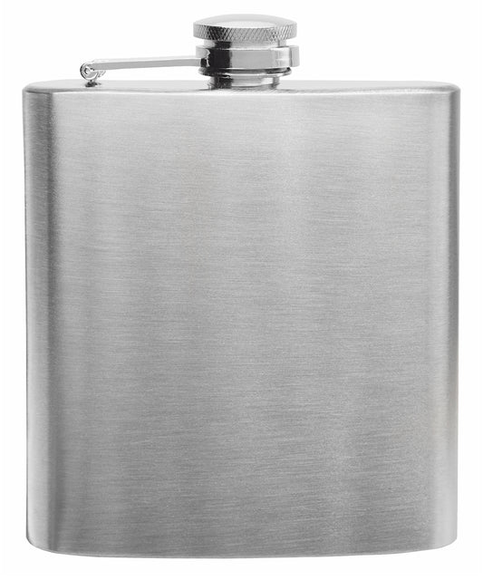 6oz Stainless Steel Hip Flask, Plain - No Personalization