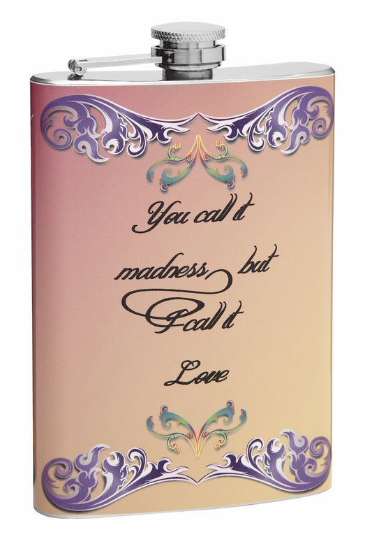 8oz "I Call it Love" Hip Flask for Weddings or Anniversaries